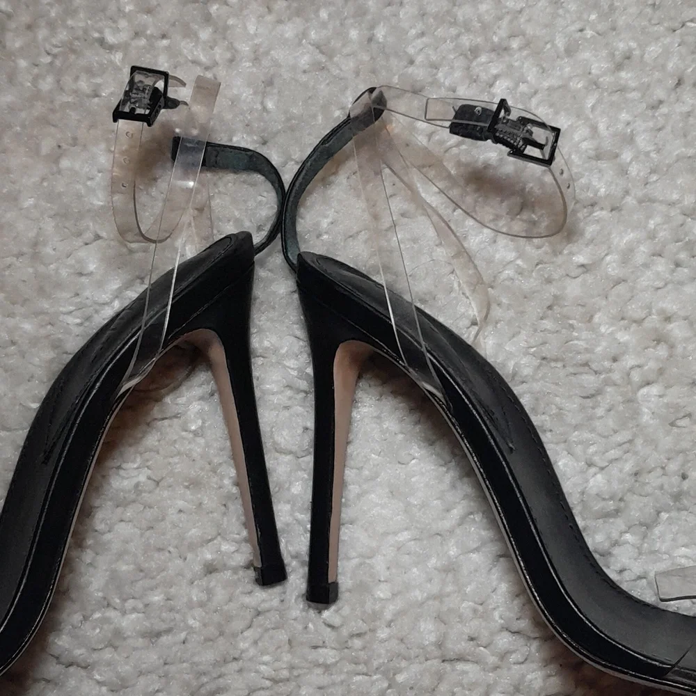 SCHUTZ ELYDA Black  transparent/pvc Bow Heels Size 8 - Picture 7 of 16